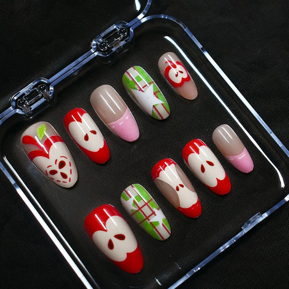 Bright-Home (Xs) 10Pcs French Glossy Press On Nails Easy To Wear Never Splitting Fake Nails For Holiday Party Daily Matching