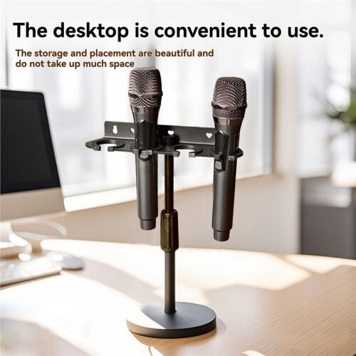 Multi Microphone Holder for Mic Stand Storage Organizer for Handheld Dynamic Wired and Wireless Mics Wall Mount 1