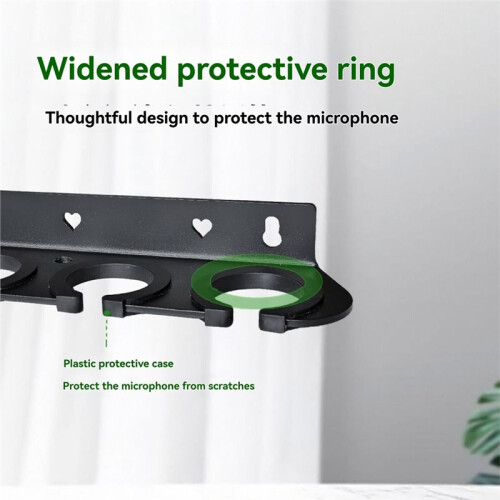 Multi Microphone Holder for Mic Stand Storage Organizer for Handheld Dynamic Wired and Wireless Mics Wall Mount 2