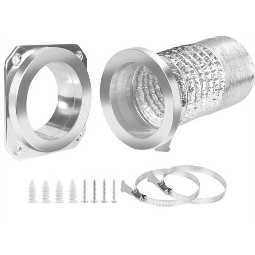 Magnetic Dryer Vent Coupling Connector Kit - DV180 Airtight Seal, Quick Connect, Includes 2 Clamps