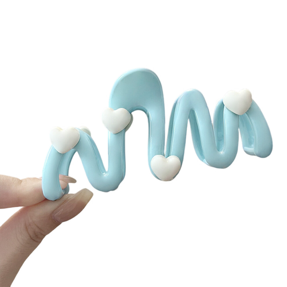 Roc-Electron (Cream Blue) Women\'S Strong Hold Acrylic Hair Claw Clips