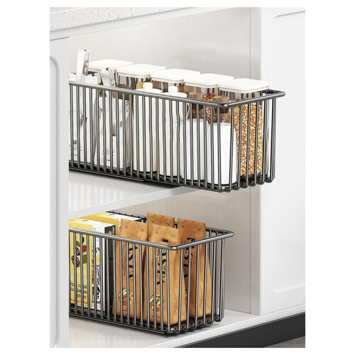 Slide-Out Drawer Storage Box for Kitchen Under Sink Cabinet Organizer Basket 1
