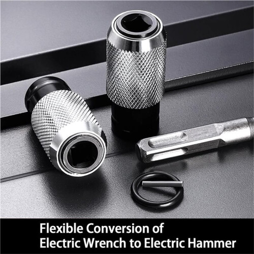 Electric Drill Wrench to Hammer Converter with Impact Drill Bits Set, 4 Sizes Adapter Kit 2