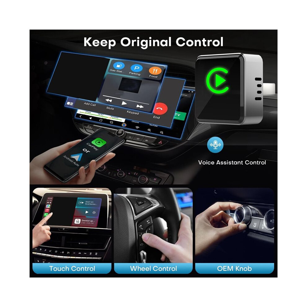 Wireless Carplay Adapter Zinc Alloy Mirrorlink Android Auto Wireless Adapter Plug& For Car 4712272229732