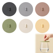 Lot de 6 Couvercles en Silicone pour Tasses, Mugs, Tasses à Café, Qualité Alimentaire, Anti-Poussière, Fermeture Hermétique