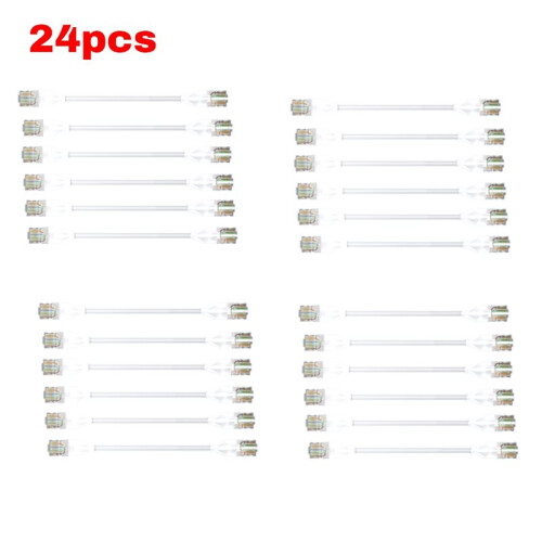 24 Pack Ethernet Lighting Patch Cable Flexiable Slim Cat6a 10G POE LAN Cable for  Ps5 Router  Computer 1M 1