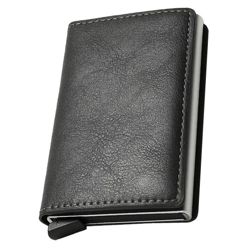 Men's Minimalist Leather Wallet with RFID Blocking, Dark 1