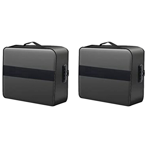 2X Document Bag with Lock - Fireproof Moisture Proof 3-Layer 15X11 Inch Important Document Organizer (Black)