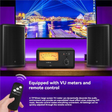 VU102 2-Zone Speaker/Amplifier Audio Switcher 2(1)-in-1(2)-OUT Splitter with IR Remote & VU Meter with Remote Control