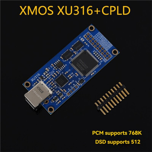 Interface Digital USB XMOS XU316 com Saída Coaxial IIS de 32 Bits e 768 KHz, Compatível com DSD512 e MQA, para Placa USB Amanero. 1