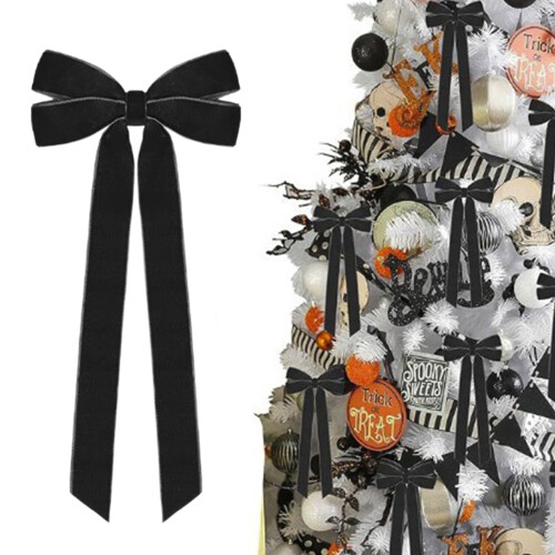 Black Velvet Christmas Bow 5x10in 1