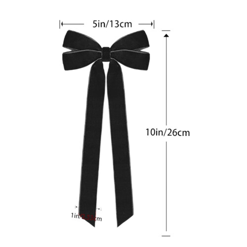 Zwarte fluwelen kerststrik 5x10 inch 2