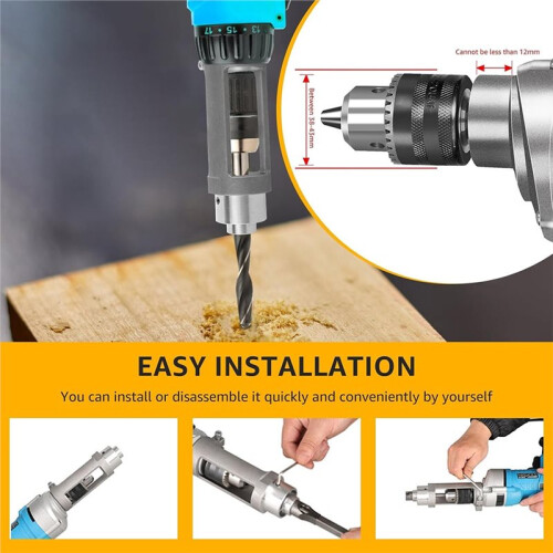Square Hole Drill Bit Adapter for Handheld Drills, Woodworking Mortising Attachment Accessories