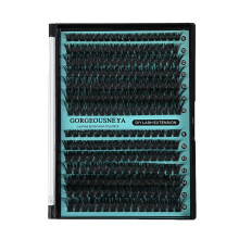 (80P 100P) False Eyelashes 9-16mm C D Curl Black Band