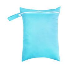 (Light Blue+green) 2pcs Waterproof Baby Diaper Wet Bags for Travel