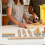 Pasta Making Tools, Wooden Pasta Making Kit with Threaded Rolling Pins, Long Rolling Pin,Rotatable Pasta Drying Rack 4