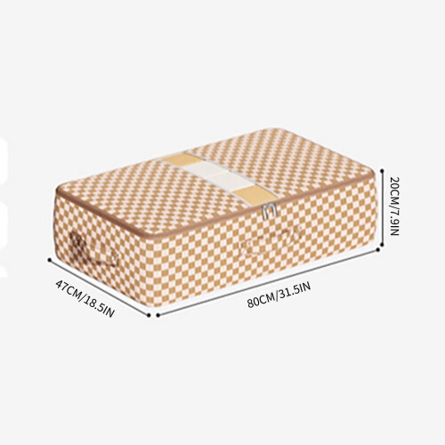 Large Waterproof Under-Bed Storage Bag with Clear Window & Checkerboard Pattern – Compatible with Standard Beds 1