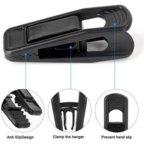 Black Plastic Hanger Clips 80-Pack for Slim Hangers 1