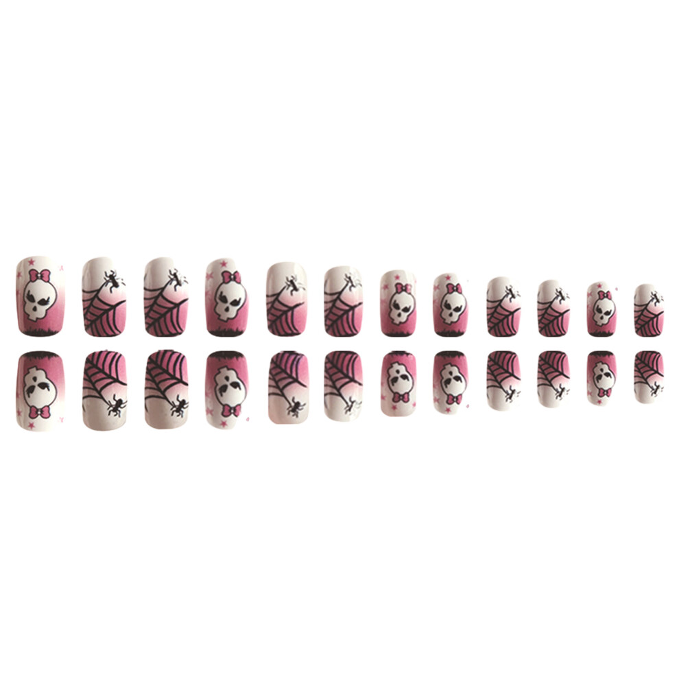 Penghui-Toys Pink Halloween Press On Nails, No Smell, Eco-Friendly