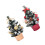 Mini Artificial Christmas Trees Set 2 pcs 20cm Red and Gold 4