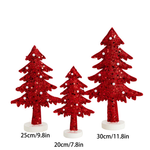 Non-Woven Christmas Tree Set – 30/25/20cm, Red 2