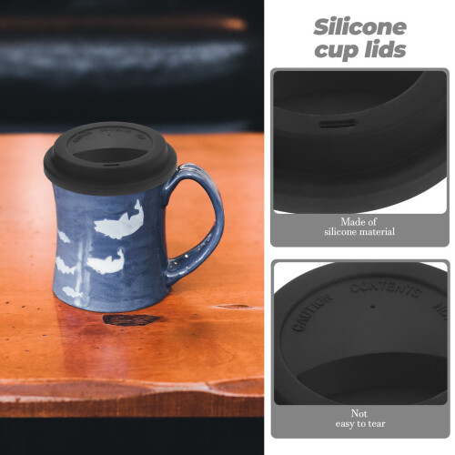 3Pcs Gray Universal Silicone Lids for Coffee Mugs with Sealing Performance 2