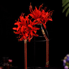 (1) Red Magic Lily Tassel Hairpin for Party Show