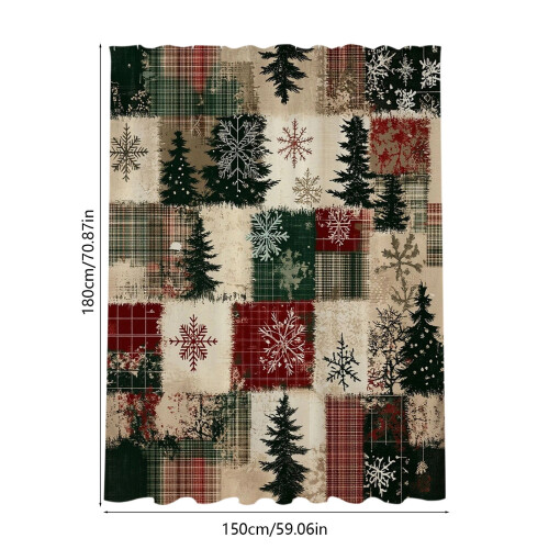 Christmas Shower Curtain 180x150cm Waterproof Polyester 2