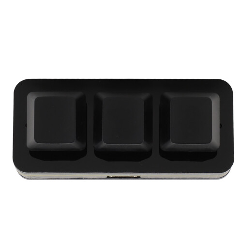 3-Key RGB Mechanical USB Programmable Mini Keyboard Red Switch Black