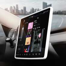 (White) Premium Screen Protector Anti-Scratch and Shock Resistant Anti-Fingerprint Cover for Tesla Model 3/Y Dashboard Touchscre