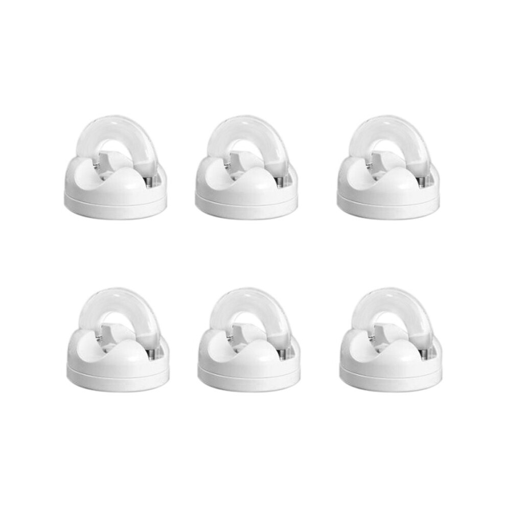Brecantia White Magnetic Cable Organizer Clips - Rotatable Fixer For Desktop Data & Charging Cables, 6 Packs