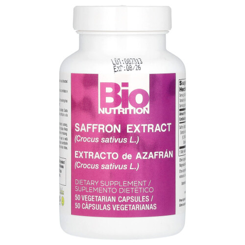 Bio Nutrition, Saffron Extract, 50 Vegetarian Capsules 2