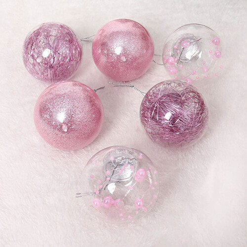 Christmas Ball Ornaments Blue Shatterproof Plastic 6 Pack 2
