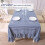 Toalha de mesa retangular xadrez azul-marinho e branca com babados, 100% algodão, estilo casa de campo vintage, 178 x 132 cm (70 x 52 polegadas). 2