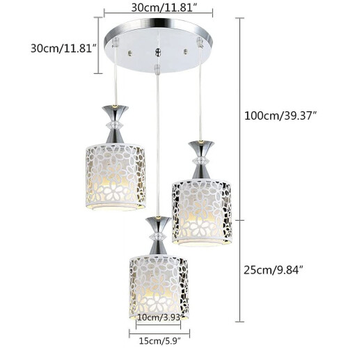 Suspensions de cuisine modernes blanches à 3 LED en forme de pétale 1