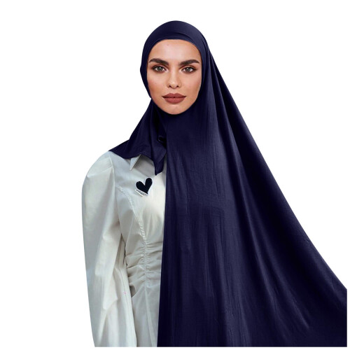Lenço feminino muçulmano para a cabeça, cor sólida, longo, em algodão, da moda. 1