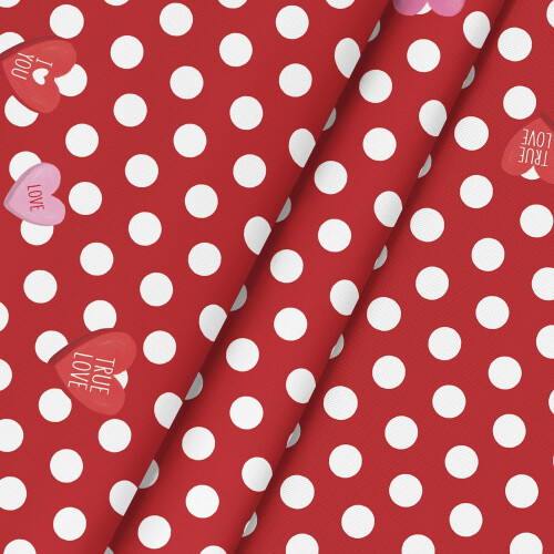 Valentine's Day Tablecloth 60x60 Inch Round Red Polyester 2