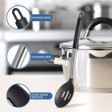 Juego de Cucharas de Cocina Grandes de Silicona Resistentes Al Calor, Utensilios de Cocina Antiadherentes.