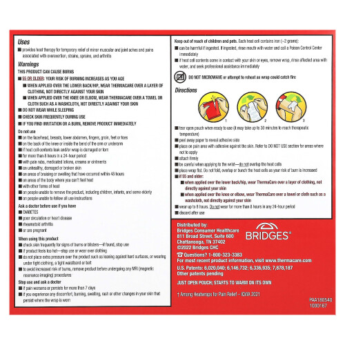 ThermaCare, Ledvärksterapi, 4 Ledvärmsförband 1