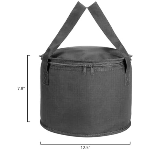 Bolsa térmica redonda para caçarola, preta, 31,75 cm (12,5 polegadas), pacote com 2 unidades. 2