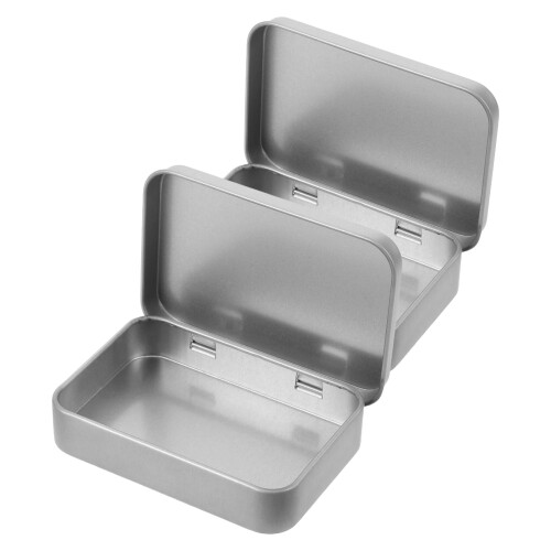 2pcs Rectangle Tinplate Storage Boxes With Hinged Lid Rectangular Metal Tin Boxes Tinplate Candy Cans Rectangular Metal Tin Box 1