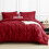Dark Red Full Size Comforter Set Pintuck Design 7-Piece 7