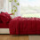 Dark Red Full Size Comforter Set Pintuck Design 7-Piece 8