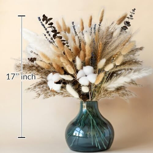 Buchet de flori uscate cu iarbă de pampas, tulpini de bumbac și 2