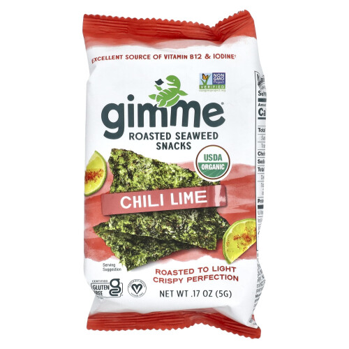 gimMe, Ροαστέρι Θάλασσα Σνακς, Chili Lime, 6 Pack, 0.17 oz (5 g) Each 2