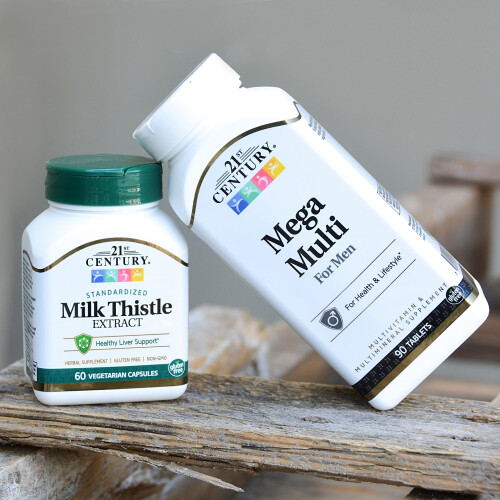 21st Century, Standardized Milk Thistle Extract, 60 Vegetarian Capsules 2
