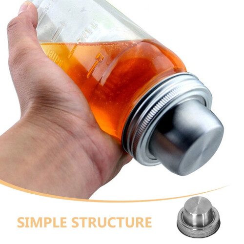 KALLORY2 τεμάχια καπάκι σέικερ Mason Jar Shaker Silver στρογγυλό για διανομή μπαχαρικών 11,8X11,8X1,6 2