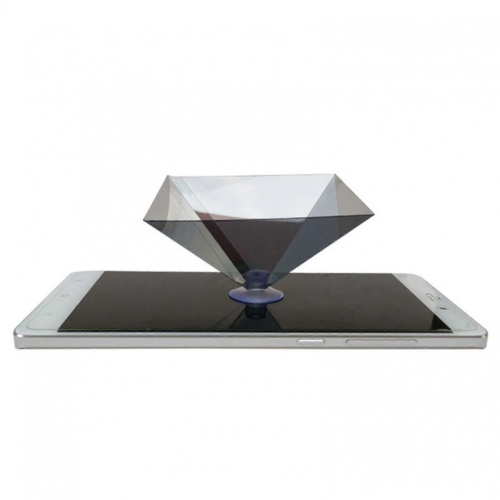 2025 3D Holographic Durable Portable Projector with Pyramid Display Support Universal Mini Projector for