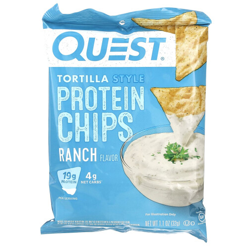 Quest Nutrition, Τορτίλα Στυλ Protein Χιπς, Ranch, 8 Συσκευές, 1.1 oz (32 g) Each 1