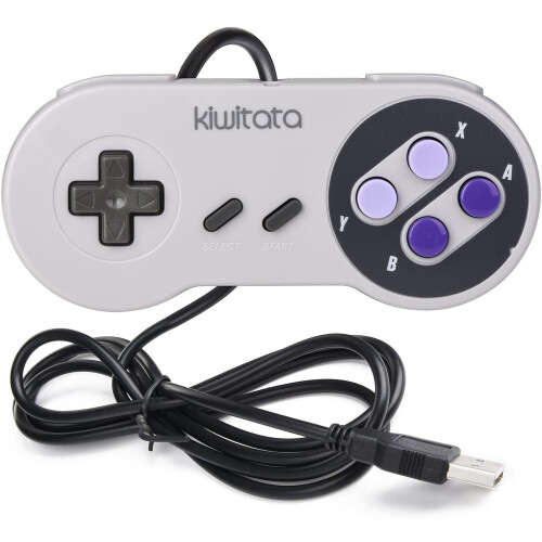 controller USB SNES classici per giochi su PC, emulatore di giochi retrò cablato per Windows XP 7 8 11 Mac Raspberry Pi 1